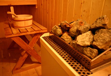 Schwitzen in der Sauna